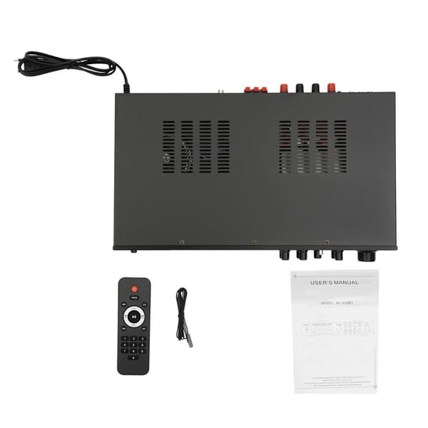HIFI-förstärkare, 600W uteffekt, USB- och Bluetooth-anslutning,svart