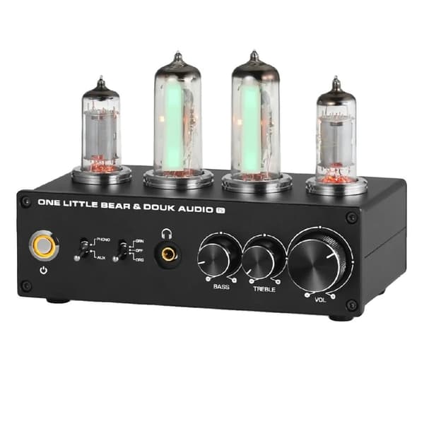 Nobsound T9 Mini Phono-vaihe-esivahvistin, kaksoisputkimuotoilu, RCA- ja kuulokelähdöt, säädettävä taustavalo