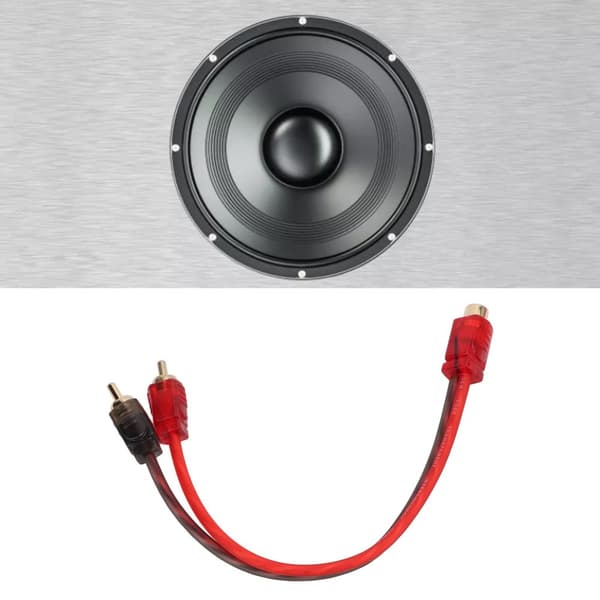 4 stk bil rca 1 kvinde 2 han adapter y splitter højttaler lydkabel 20 cm lang til enhed med 3,5 mm jackstik