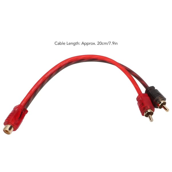 4 stk bil rca 1 kvinde 2 han adapter y splitter højttaler lydkabel 20 cm lang til enhed med 3,5 mm jackstik