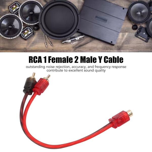 4 stk bil rca 1 kvinde 2 han adapter y splitter højttaler lydkabel 20 cm lang til enhed med 3,5 mm jackstik