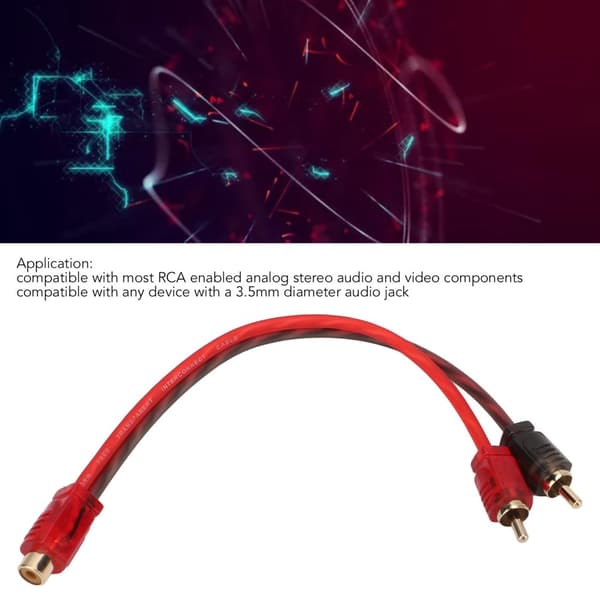 4 stk bil rca 1 kvinde 2 han adapter y splitter højttaler lydkabel 20 cm lang til enhed med 3,5 mm jackstik