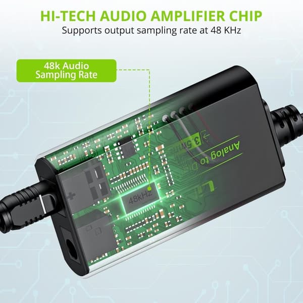 NÖRDIC 48kHz DAC analog til digital konverter 3,5 mm til SPDIF Toslink