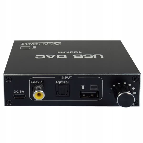AUDIO KONVERTER USB DAC TOSLINK COAXIAL CINCH AUX FORSTÆRKER BASKONTROL