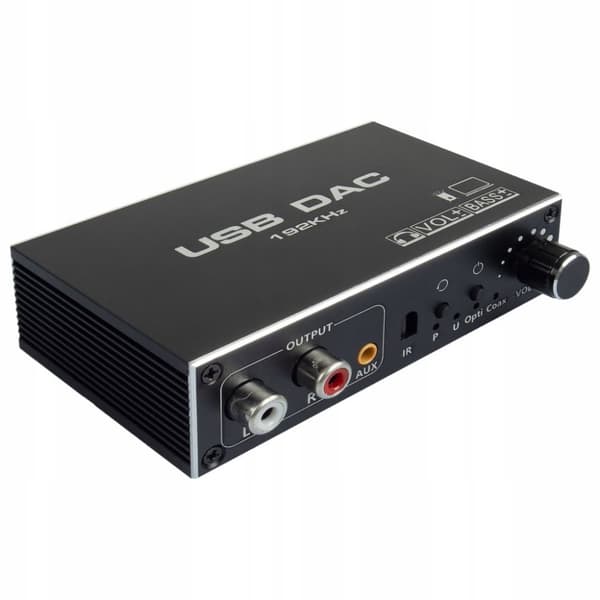 AUDIO KONVERTER USB DAC TOSLINK COAXIAL CINCH AUX FORSTÆRKER BASKONTROL