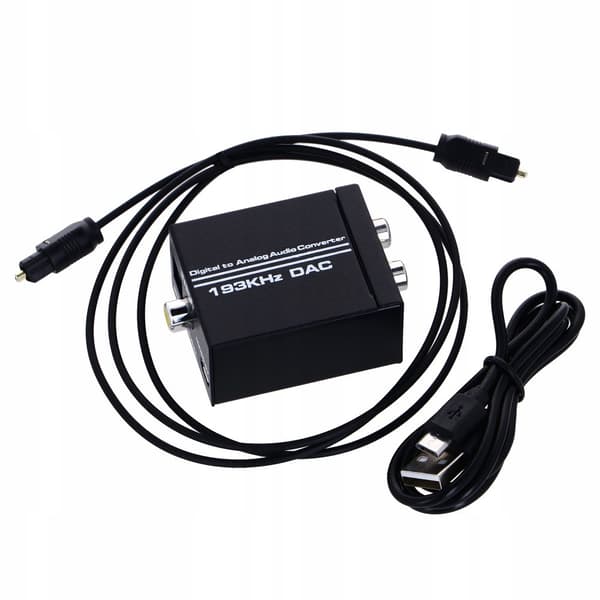 TOSLINK COAXIAL TILL 2x RCA CINCH OPTISK KONVERTERARE