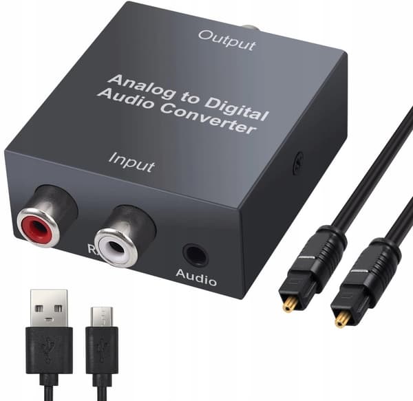 CINCH 2xRCA TIL TOSLINK ANALOG/DIGITAL KONVERTER