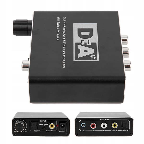 KONVERTER FORSTÆRKER TOSLINK COAXIAL 2x CINCH DAC