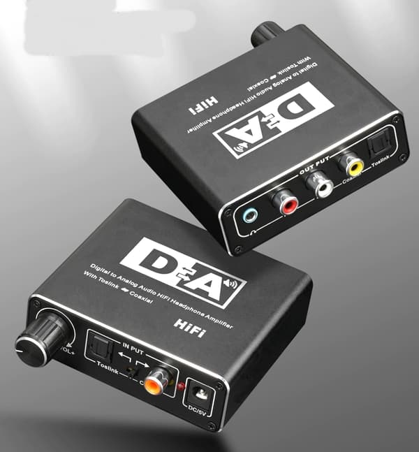 KONVERTER FORSTÆRKER TOSLINK COAXIAL 2x CINCH DAC