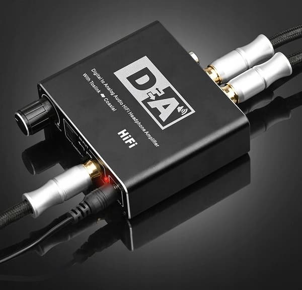 KONVERTER FORSTÆRKER TOSLINK COAXIAL 2x CINCH DAC
