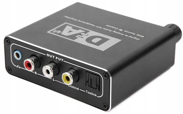 KONVERTER FORSTÆRKER TOSLINK COAXIAL 2x CINCH DAC