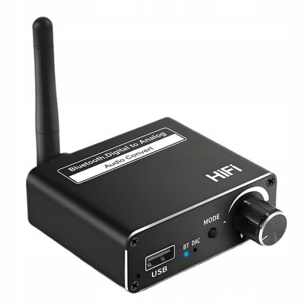 BLUETOOTH TRANSMITTER 5.0 AUDIO CONVERTER DAC 5.1 BT MODTAGER CINCH AUX USB