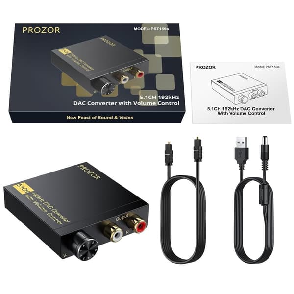 NÖRDIC Digital till Analog DAC 192Khz 5.1CH Koaxial Toslink DTS Dolby AC3