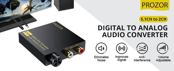 NÖRDIC Digital till Analog DAC 192Khz 5.1CH Koaxial Toslink DTS Dolby AC3