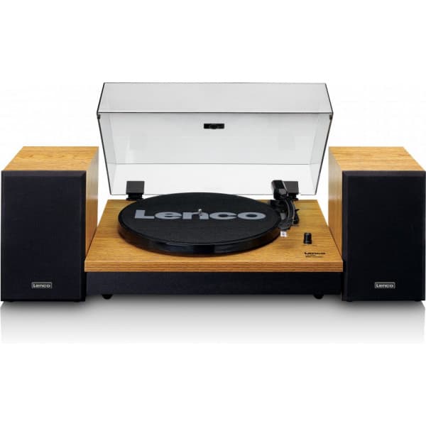 Lenco LS-300 -vinylafspiller og højttalere, træfarvet