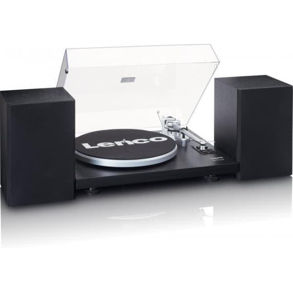 Lenco LS-500BK -vinylspelare med inbyggd förstärkare och högtalare, svart