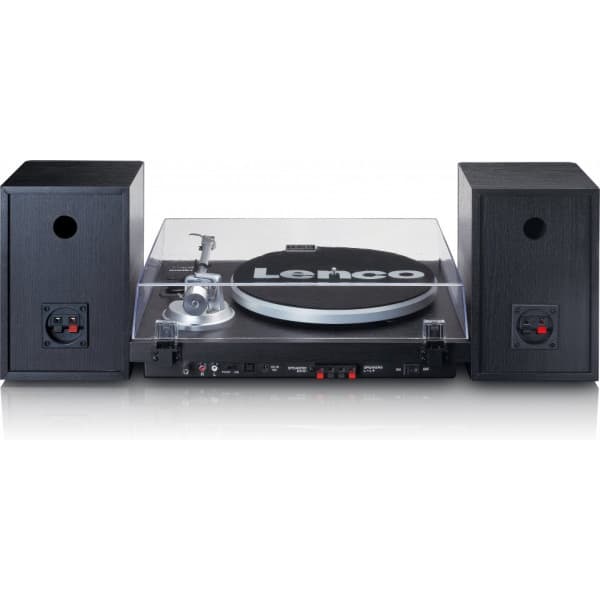 Lenco LS-500BK -vinylspelare med inbyggd förstärkare och högtalare, svart