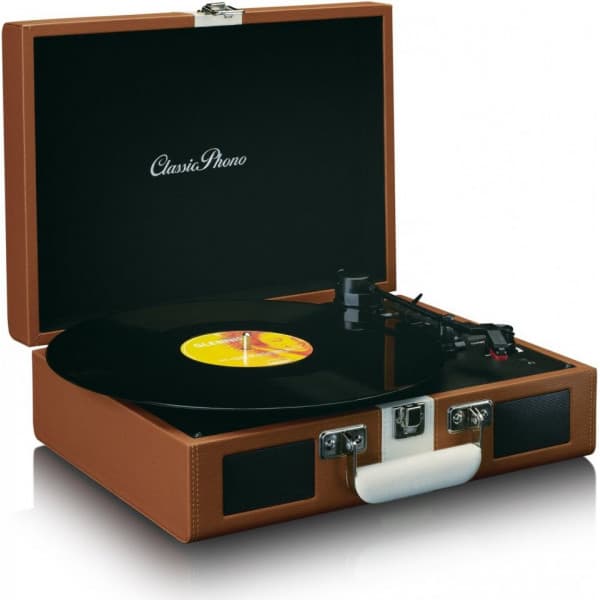 Lenco Classic Phono TT-120 - vinyldrejeskiveafspiller, brun/hvid