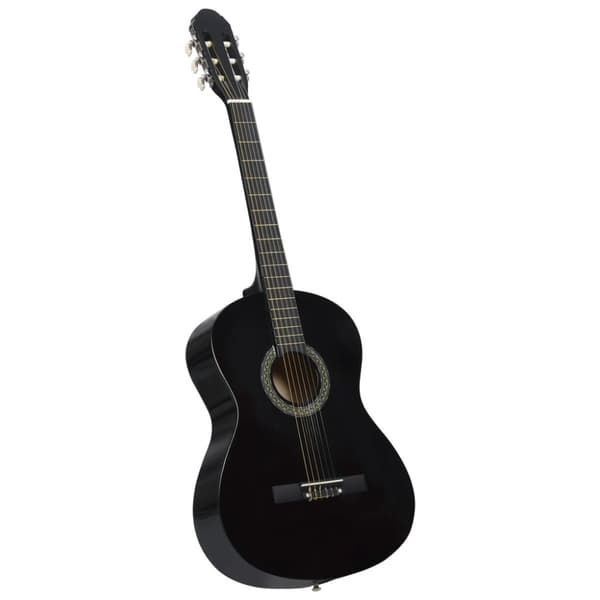 Gitarr för nybörjare klassisk svart 4/4 39" amerikansk lind