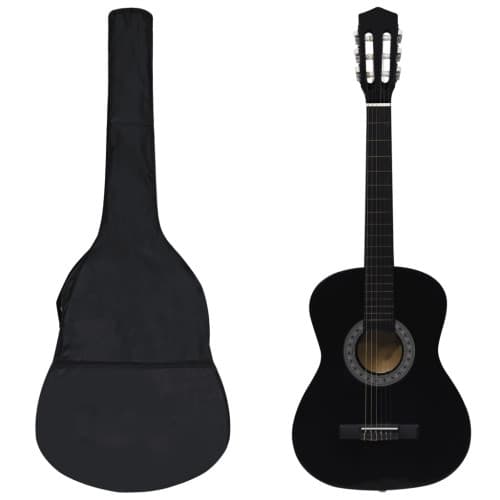 Gitarr för nybörjare 8 delar klassisk svart 3/4 36"