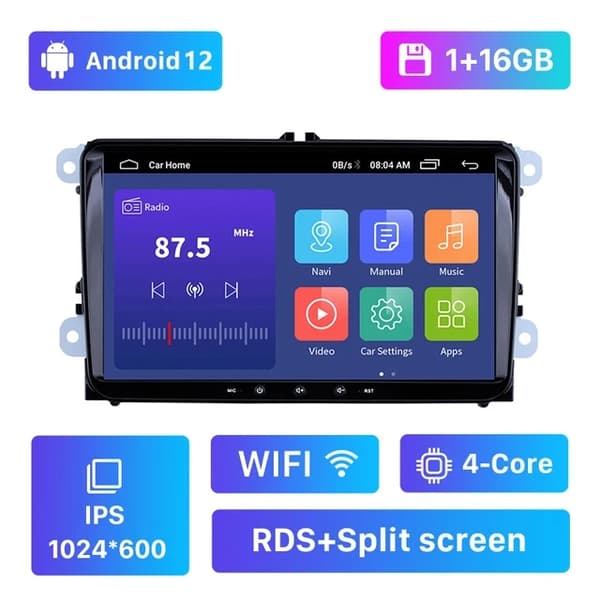 Android Bil Stereo, Carplay Kompatibilitet, GPS Navigation, WIFI(1GB16GB)H5N-LB