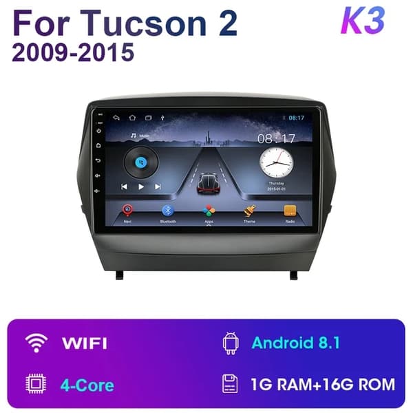 Hyundai Tucsonin autosoitin, Android 11, Carplay Auto Stereo, K3