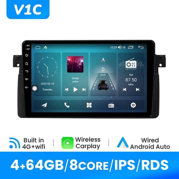 CarPlay bilradio, AI stemmestyring, multimedie GPS, S1(2G 32G)OBD Cam