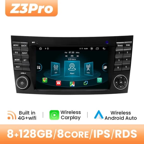 Carplay Android 12, langaton yhteys, Mercedes Benz -yhteensopivuus, 2GB RAM 32GB ROM