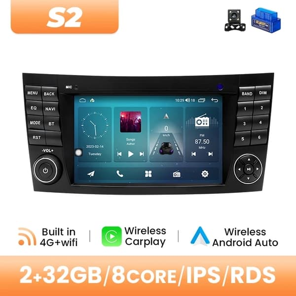 Carplay Android 12, langaton yhteys, Mercedes Benz -yhteensopivuus, 2GB RAM 32GB ROM