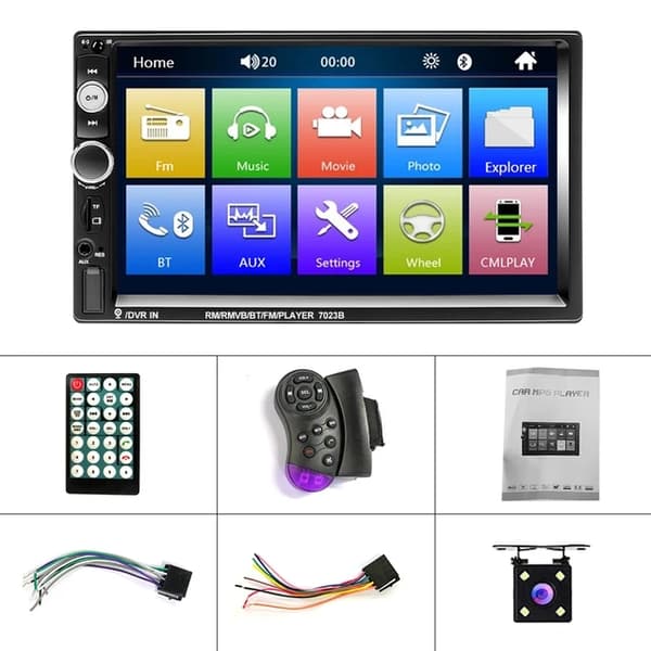 Bil Stereo Afspiller, 7 Tommer Touch Skærm, Bagkamera Understøttelse, 7010 Radio 12Led Cam