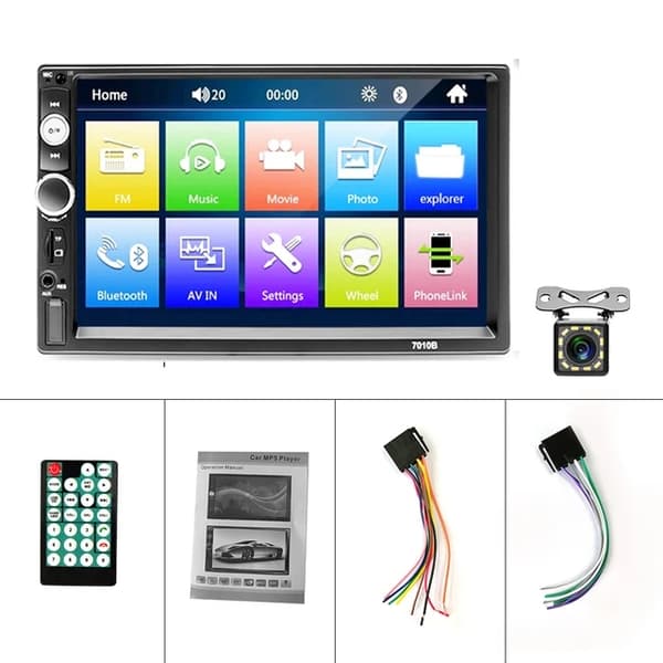 Bil Stereo Afspiller, 7 Tommer Touch Skærm, Bagkamera Understøttelse, 7010 Radio 12Led Cam