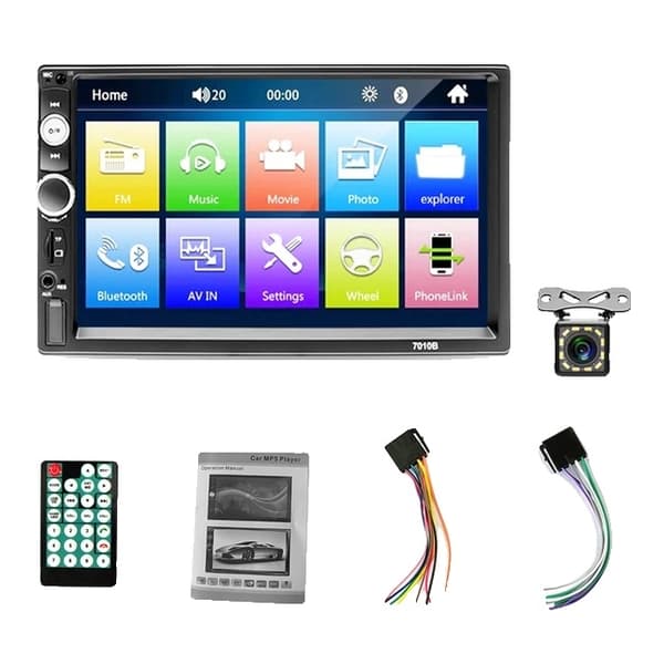 Bil Stereo Afspiller, 7 Tommer Touch Skærm, Bagkamera Understøttelse, 7010 Radio 12Led Cam