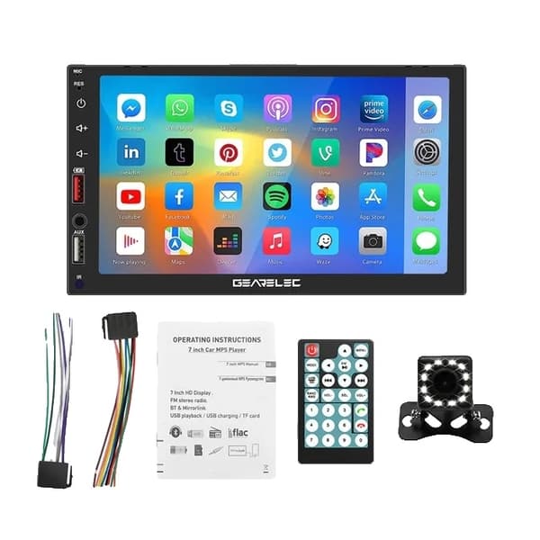 Bilstereo, 7-tums pekskärm, Bluetooth-anslutning, med 12LED-kontroll