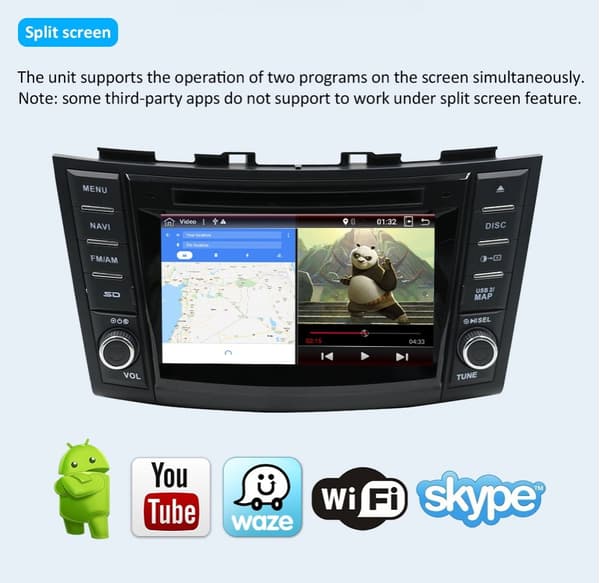Auton multimediasoitin, Android 12, GPS-navigointi