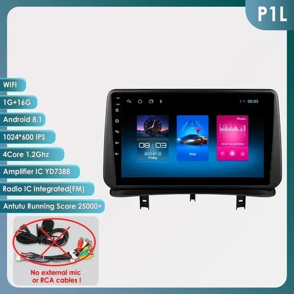 Android Auto bilradio, Multimedia RDS, Carplay, P2CP