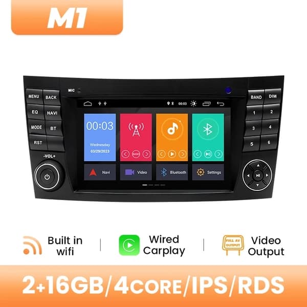 Langaton Carplay-autoradiosoitin, AI-ääninavigointi, Mercedes Benz -yhteensopivuus, 4GB 64GB OBD-kamera