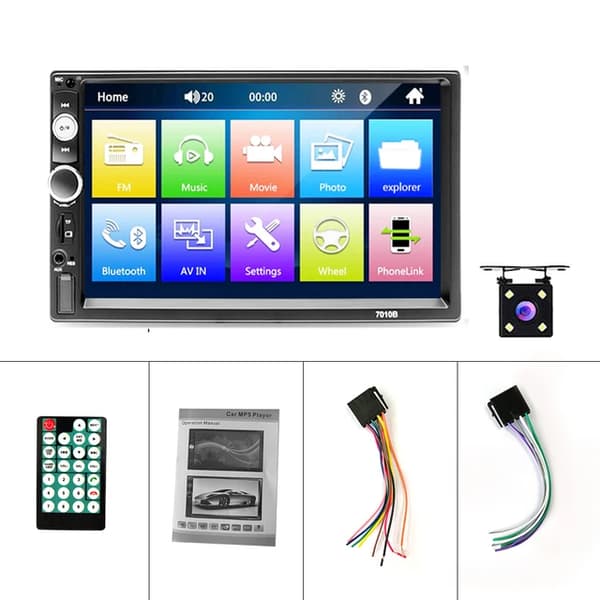 Bil Stereo Afspiller, 7 Tommer Touch Skærm, Bagkamera Understøttelse, 7010 Radio 4Led Cam