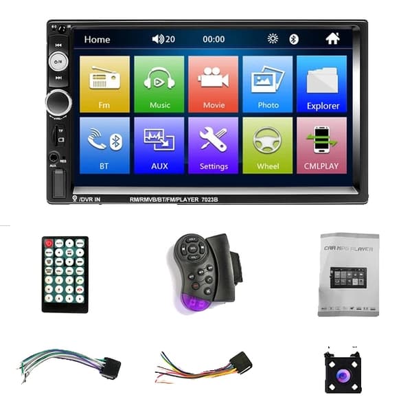 Bil Stereo Afspiller, 7 Tommer Touch Skærm, Bagkamera Understøttelse, 7023 Radio 4Led Cam