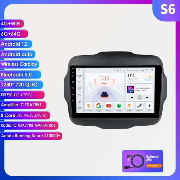 Autosoitin, Android Auto, Multimedia UI7862, S6