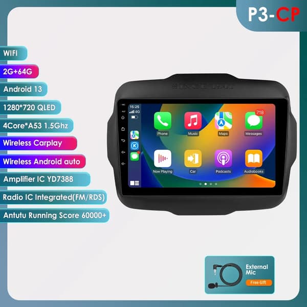 Bilradio, Android Auto, Multimedia UI7862, P3CP