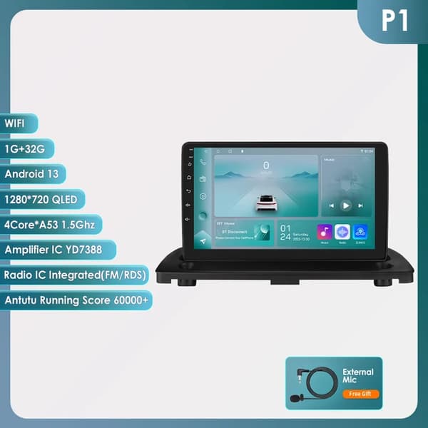 Android bil stereo, GPS navigation, multimedie videoafspiller, 4 kerner 1G 32G -P1
