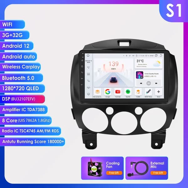 Bil Android Radio, Multimedieafspiller, GPS Navi, S1-3G 32G-8cores