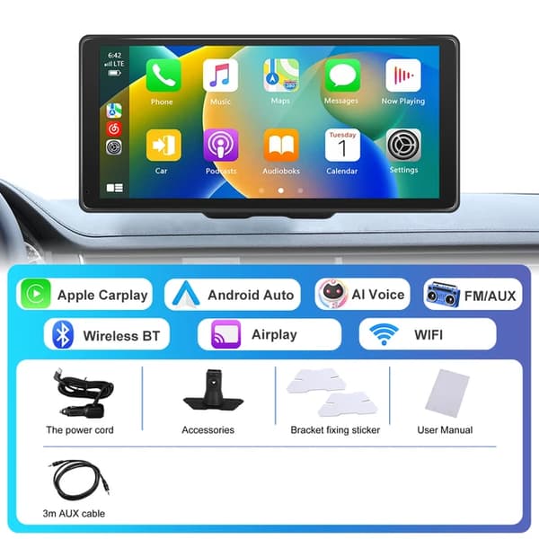 Carplay-näyttö, ääniohjaus, Bluetooth-tuki, 10,36 tuuman Carplay