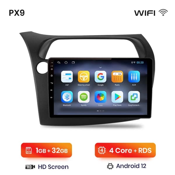 CarPlay bilradio, Android Auto, GPS, WIFI 1GB-32GB A-1