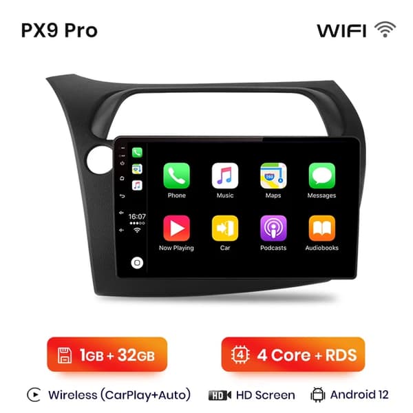 CarPlay bilradio, Android Auto, GPS, WIFI 1GB-32GB A-2