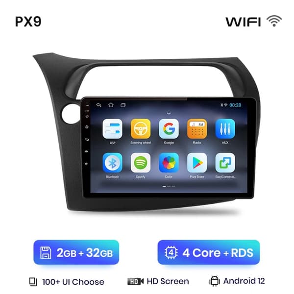 CarPlay bilradio, Android Auto, GPS, WIFI 2GB-32GB A-1