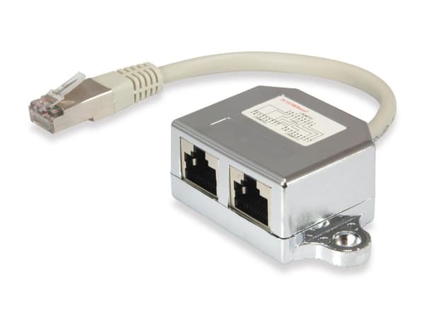 Equip Life - Netværkssplitter - RJ-45 (W) til RJ-45 (M) - 15 cm - skærmet - CAT 5e - passiv - sølv (127608)