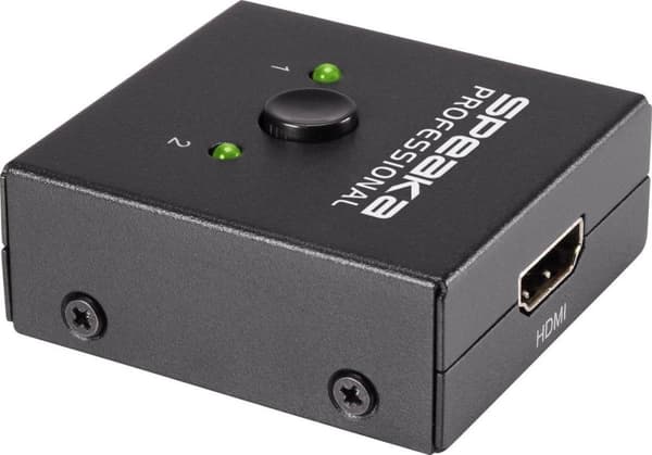 SpeaKa Professional 2 porte HDMI-switch Tovejs anvendelig 3840 x 2160 Pixel