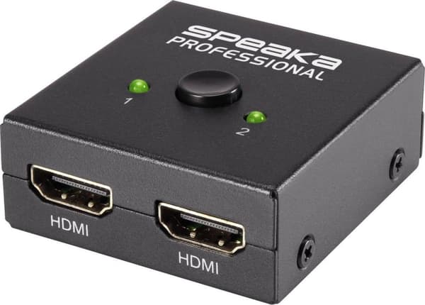 SpeaKa Professional 2 porte HDMI-switch Tovejs anvendelig 3840 x 2160 Pixel