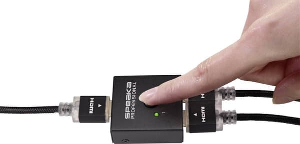SpeaKa Professional 2 porte HDMI-switch Tovejs anvendelig 3840 x 2160 Pixel